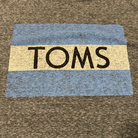 TOMS logo unisex graphic T-shirt heather grey - Picture 2 of 2